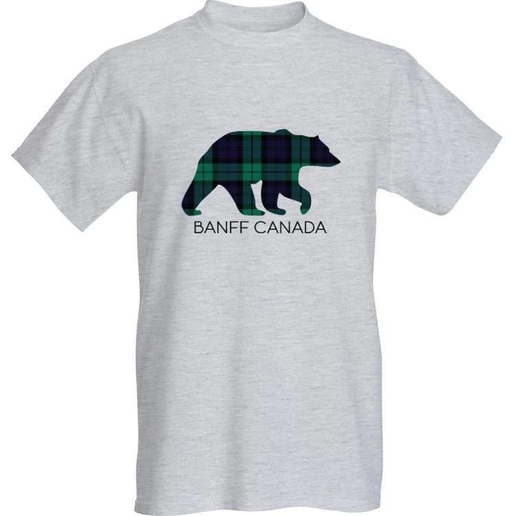 Effortless Outfits Classic Grey Blackwatch Bear T-Shirt with Banff Canada