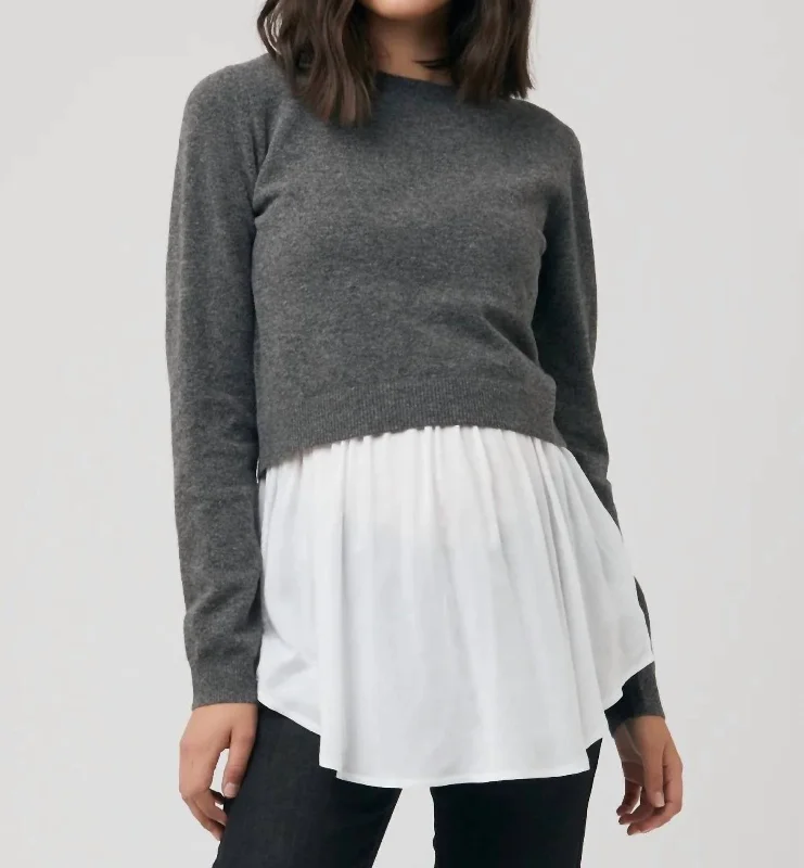 Urban Style Sandy Detachable Nursing Knit In Charcoal