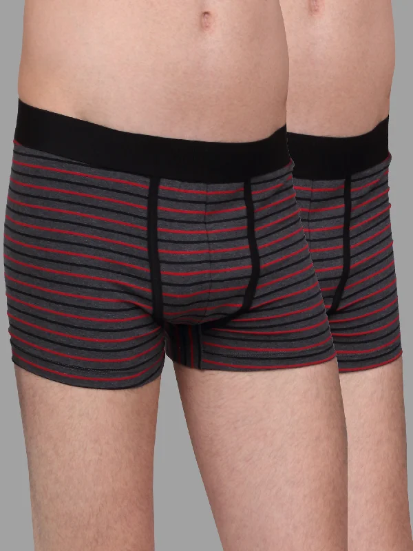 Chic Relaxation Men's Grey Pack of 2 Striped Cotton Stretch Briefs
