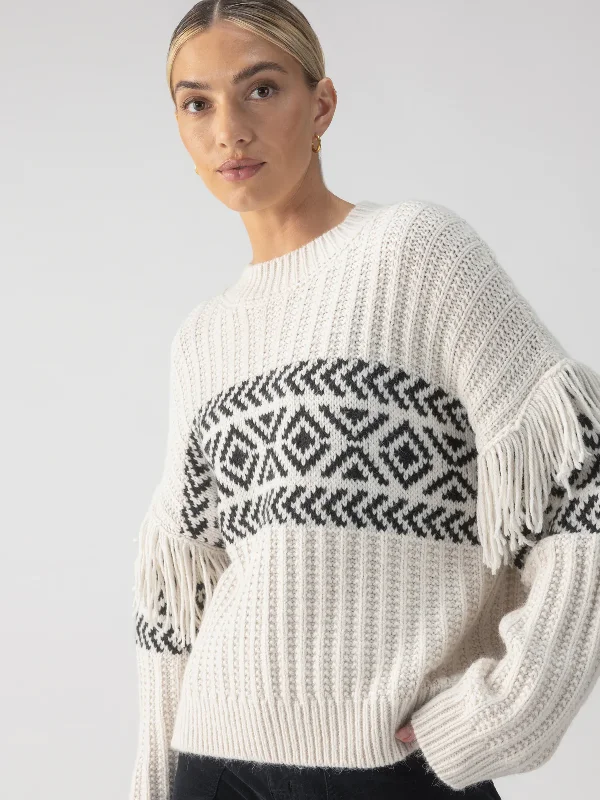 Elegant Wear Artisan Fringe Sweater