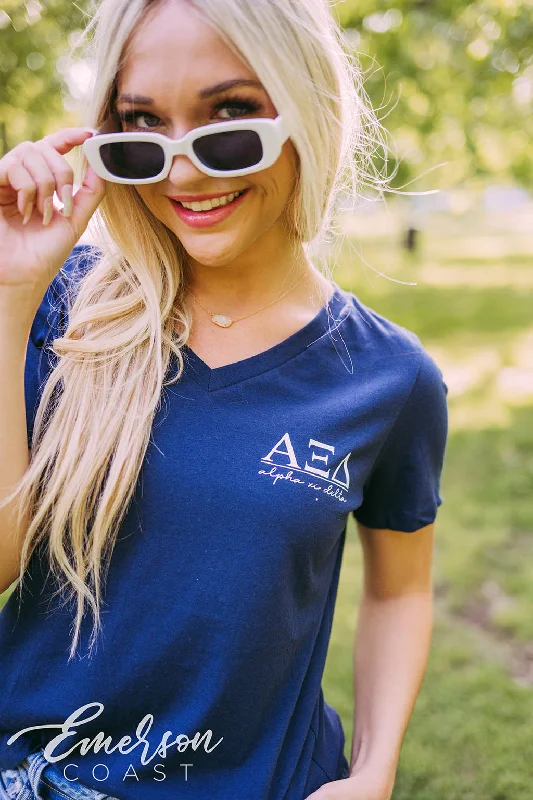 Breathable Design Alpha Xi Delta Recruitment V-Neck Tee