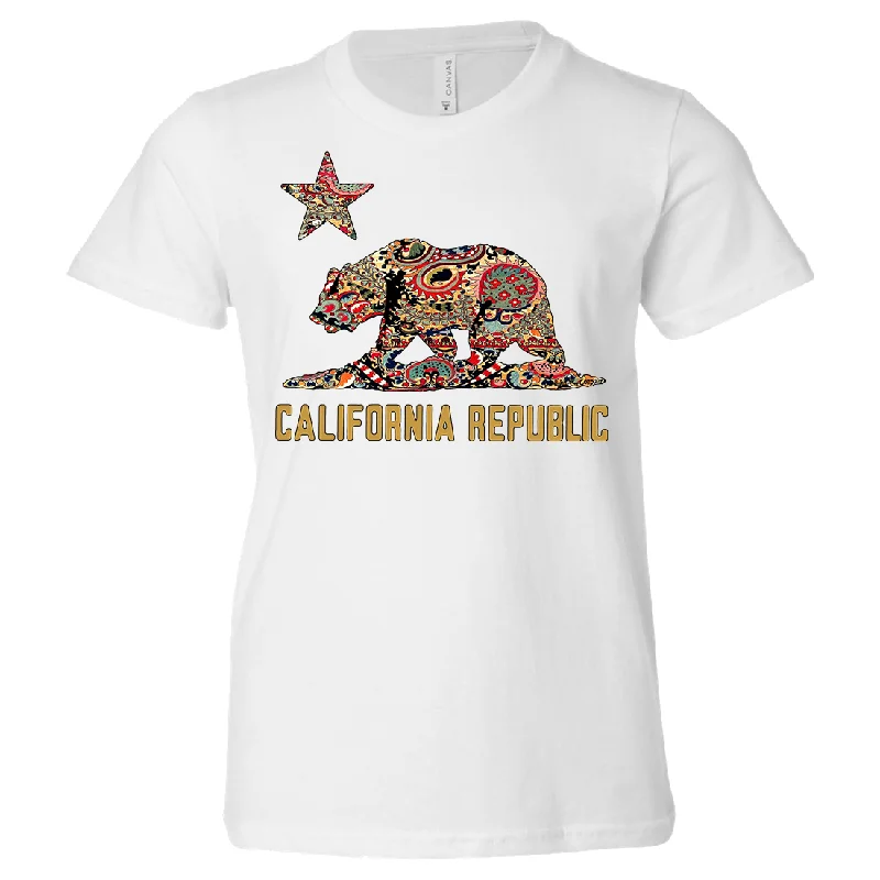 Lounge Wear California Republic Paisley Asst Colors Youth T-Shirt/tee