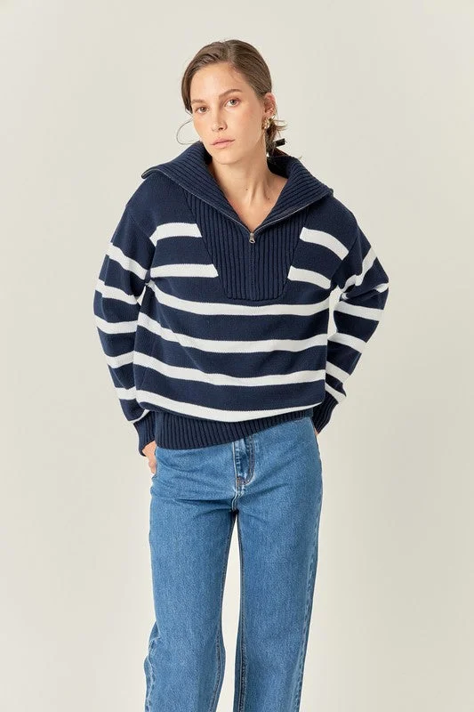 Easy Chic Nauti Zip Pullover