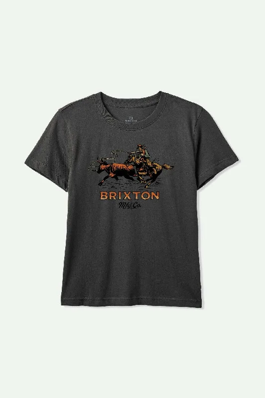 Casual Fit Wear Wrangling Vintage Crew T-Shirt - Washed Black