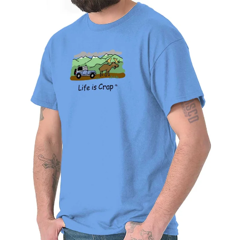 Street Cool Moose In Road T-Shirt