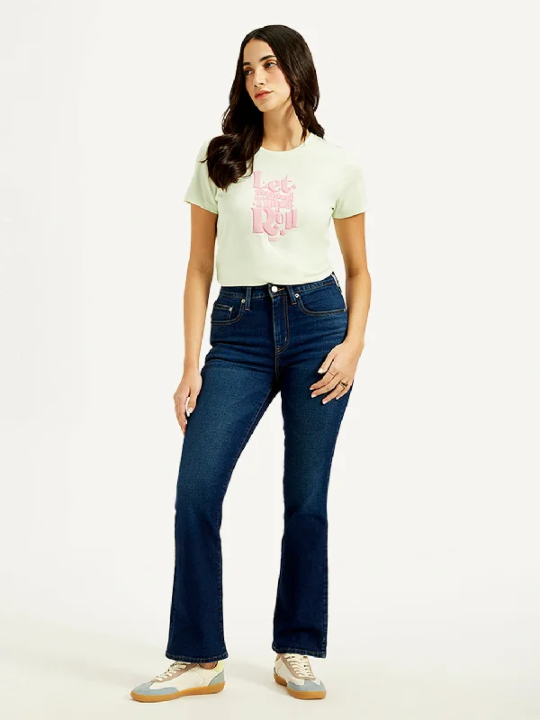 Weekend Comfort Wear Women's High Rise 725 Slim Bootcut Fit Navy Jeans